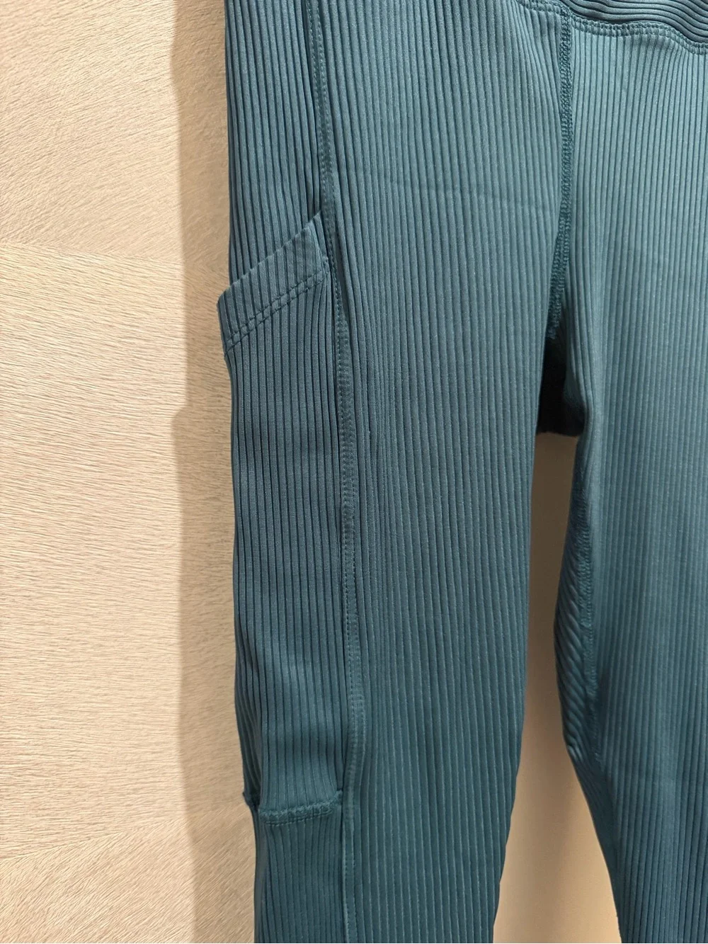 Year of Ours SET- Teal Ribbed Leggings with Side Socket with matching ribbed top